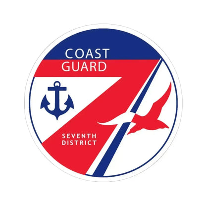 Coast Guard Seventh District (U.S. Coast Guard) STICKER Vinyl Kiss-Cut Decal 4 Inch White - The Sticker Space