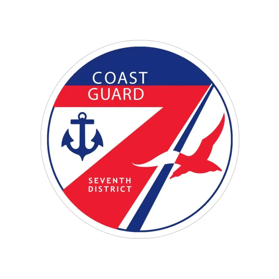 Coast Guard Seventh District (U.S. Coast Guard) Transparent STICKER Die-Cut Vinyl Decal 3 Inch - The Sticker Space