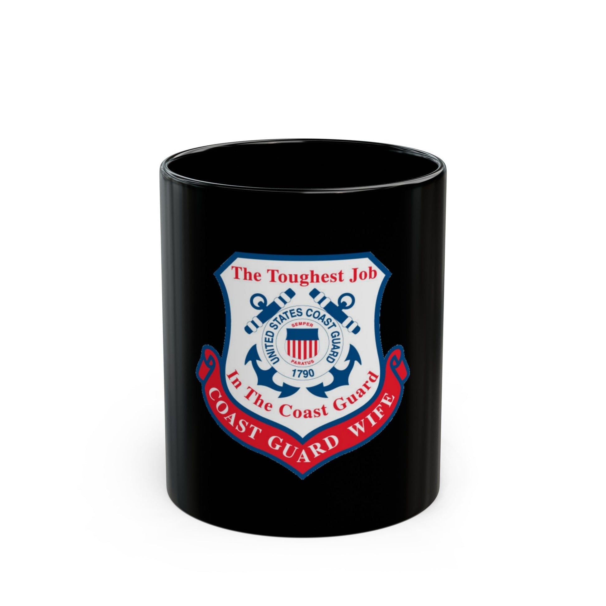 Coast Guard Wife (U.S. Coast Guard) Black Coffee Mug-11oz-The Sticker Space