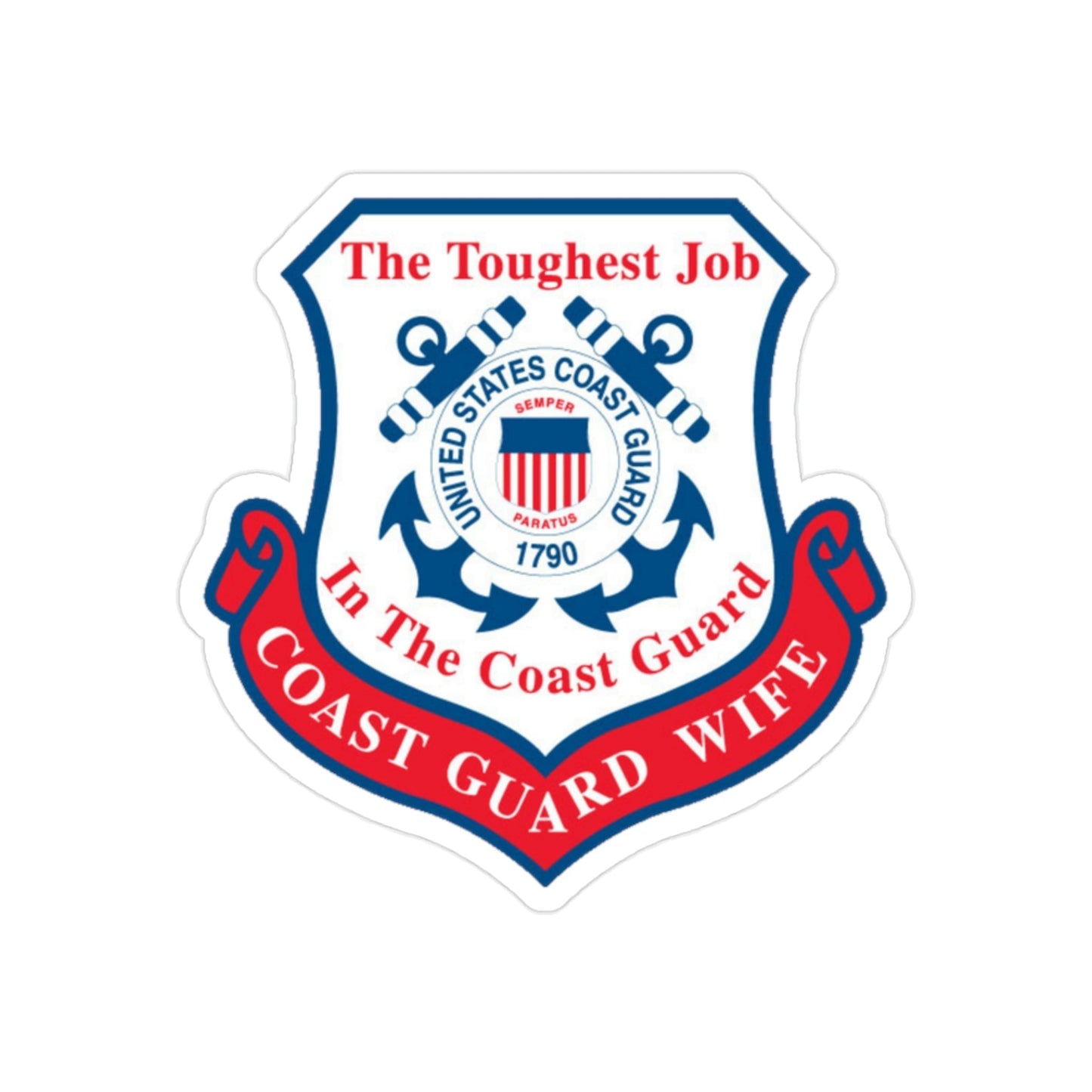 Coast Guard Wife (U.S. Coast Guard) Transparent STICKER Die-Cut Vinyl Decal-2 Inch-The Sticker Space