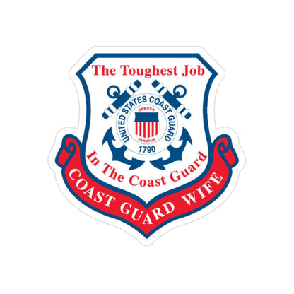 Coast Guard Wife (U.S. Coast Guard) Transparent STICKER Die-Cut Vinyl Decal-2 Inch-The Sticker Space