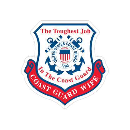 Coast Guard Wife (U.S. Coast Guard) Transparent STICKER Die-Cut Vinyl Decal-3 Inch-The Sticker Space