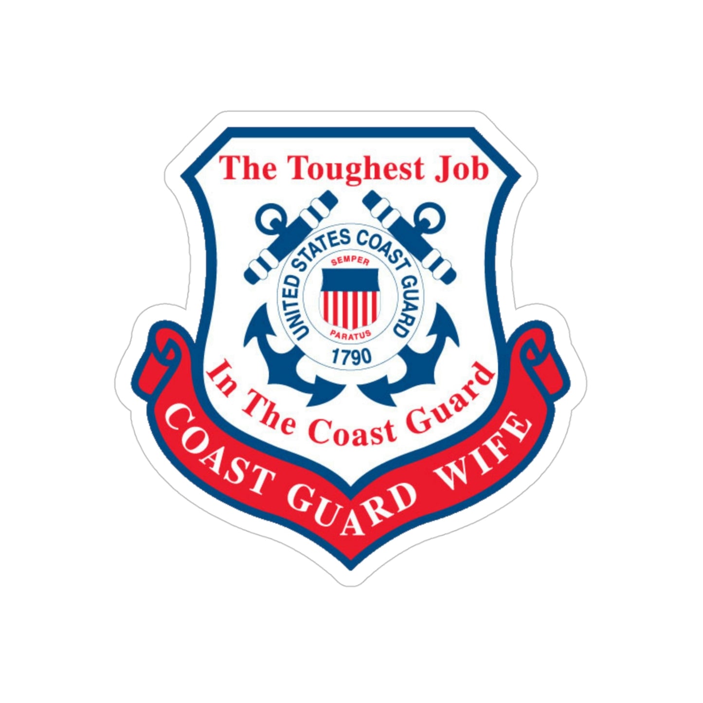 Coast Guard Wife (U.S. Coast Guard) Transparent STICKER Die-Cut Vinyl Decal-4 Inch-The Sticker Space