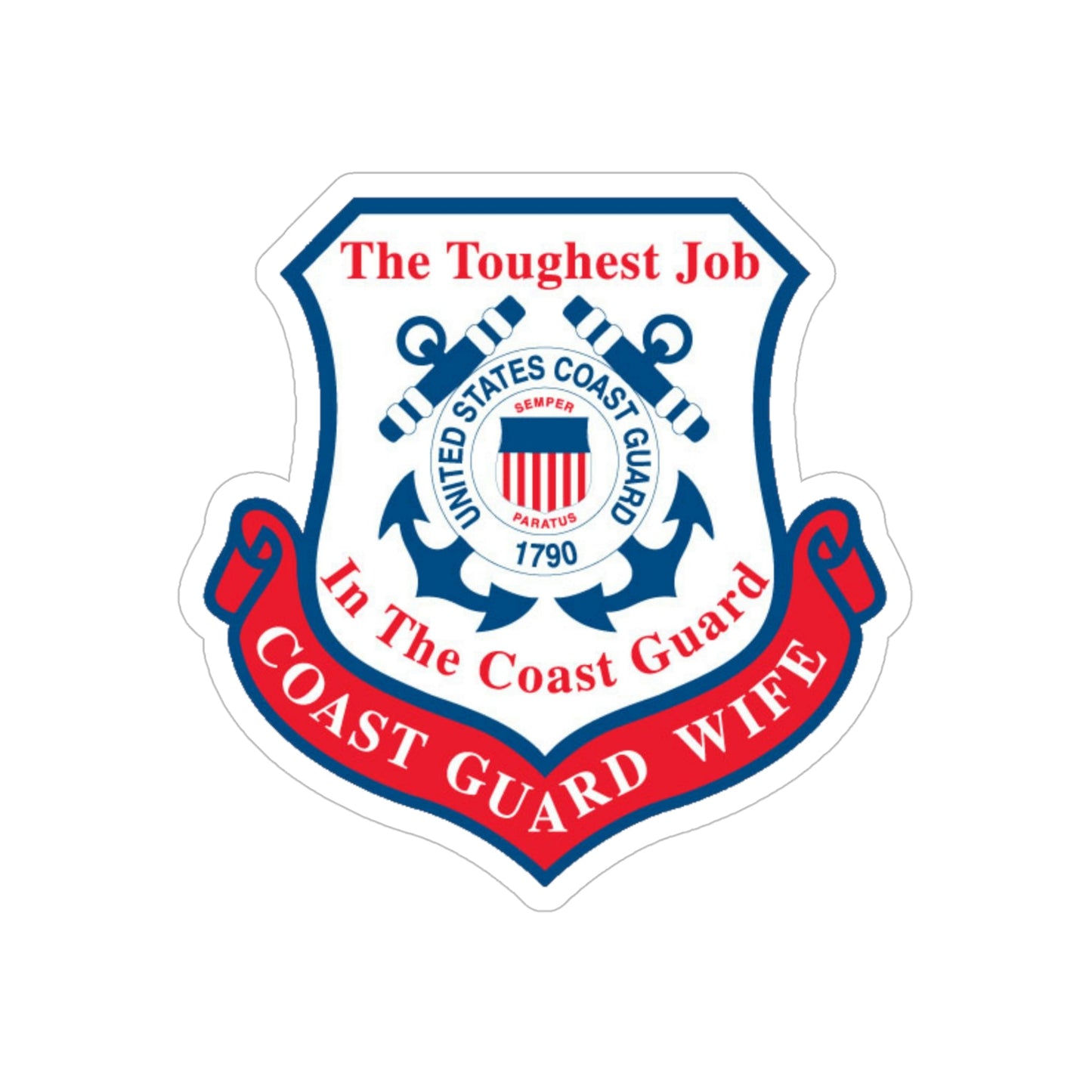 Coast Guard Wife (U.S. Coast Guard) Transparent STICKER Die-Cut Vinyl Decal-5 Inch-The Sticker Space