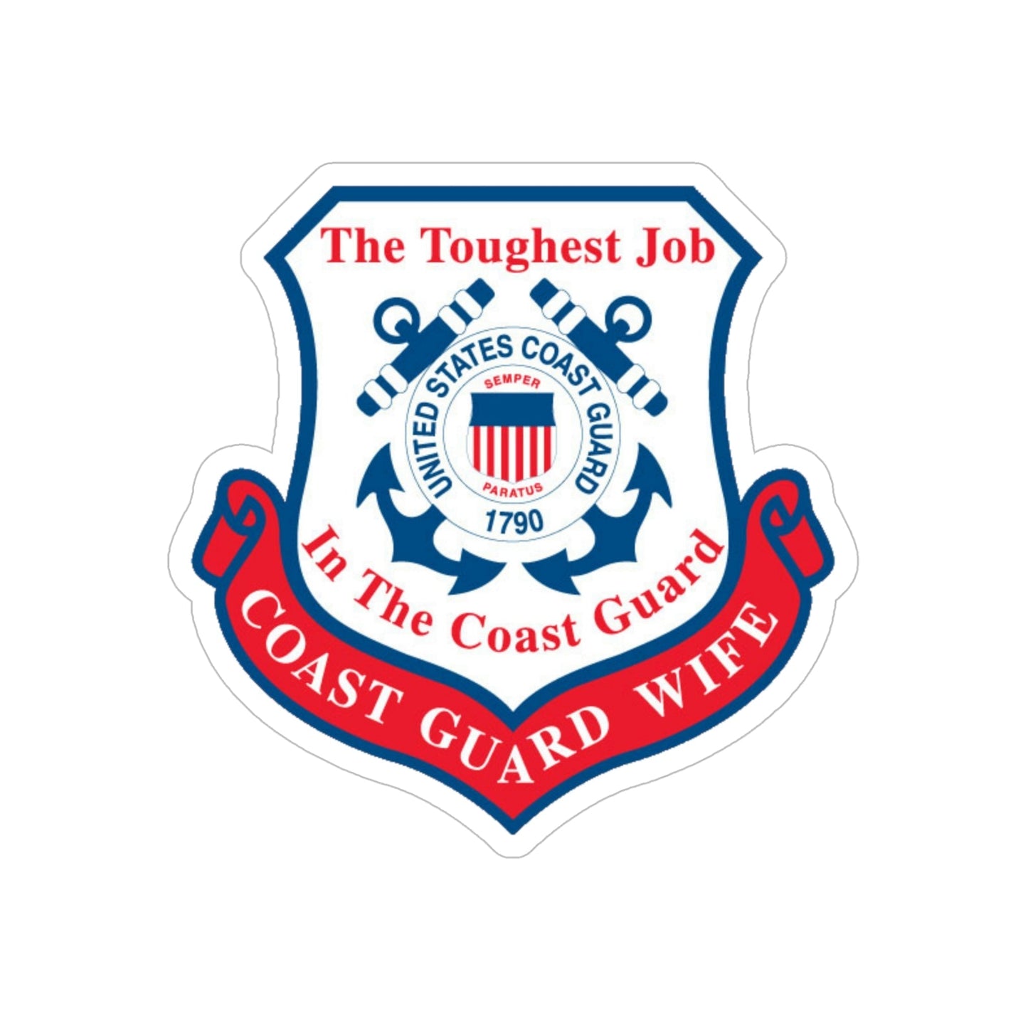 Coast Guard Wife (U.S. Coast Guard) Transparent STICKER Die-Cut Vinyl Decal-6 Inch-The Sticker Space