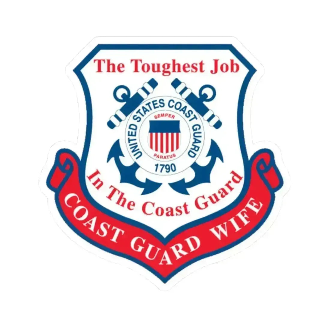 Coast Guard Wife (U.S. Coast Guard) STICKER Vinyl Kiss-Cut Decal 2 Inch White - The Sticker Space