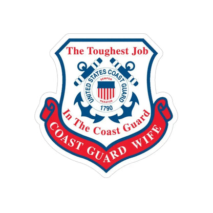 Coast Guard Wife (U.S. Coast Guard) Transparent STICKER Die-Cut Vinyl Decal 3 Inch - The Sticker Space