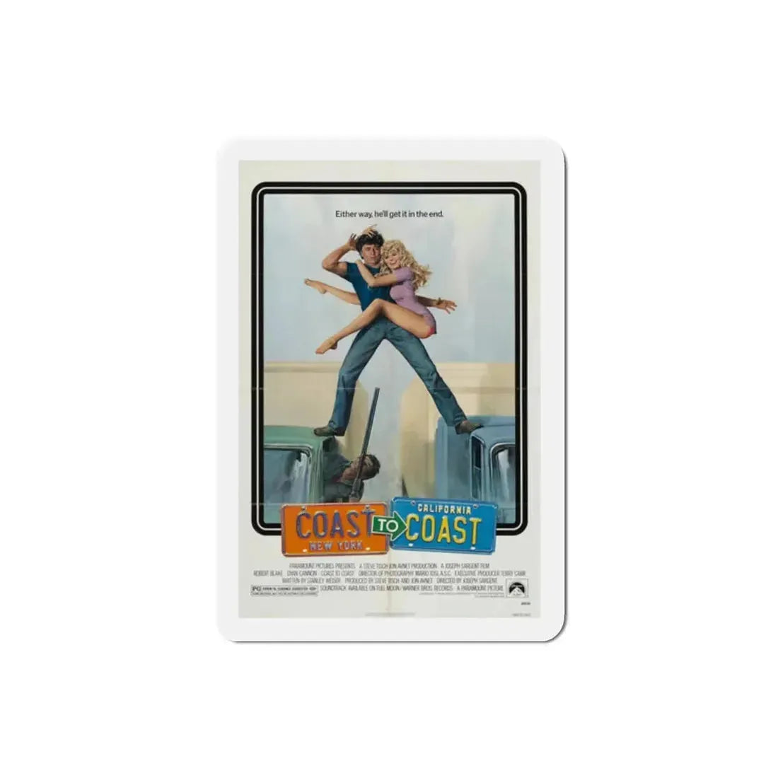 Coast to Coast 1980 Movie Poster Refrigerator Magnet 2 Inch - The Sticker Space