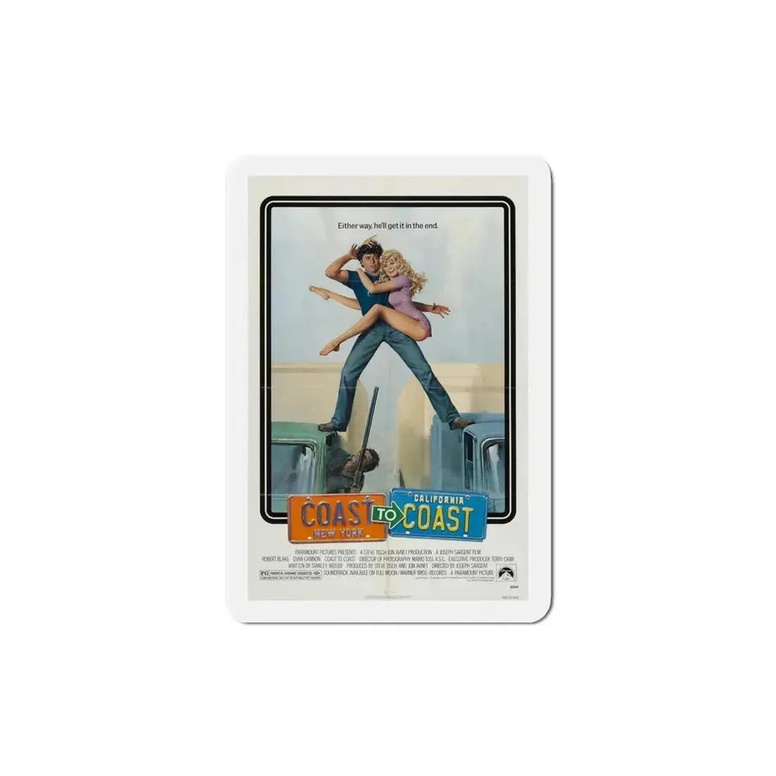 Coast to Coast 1980 Movie Poster Refrigerator Magnet 4 Inch - The Sticker Space