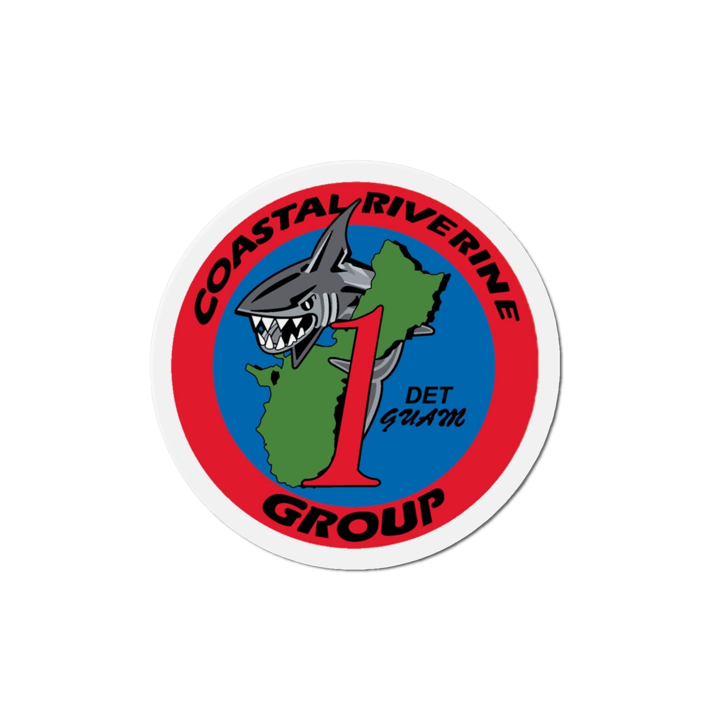 Coastal Riverine Group 1 Det Guam (U.S. Navy) Die-Cut Magnet-5" x 5"-The Sticker Space