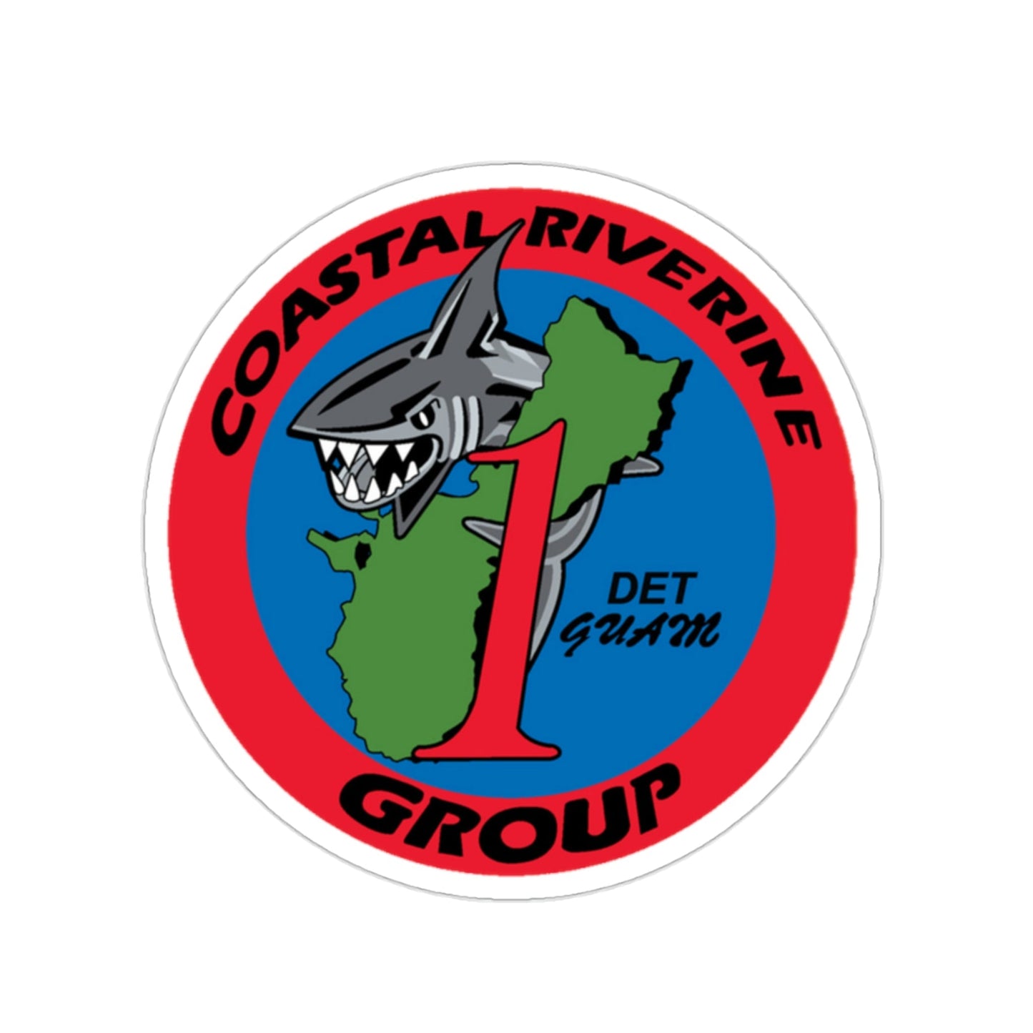 Coastal Riverine Group 1 Det Guam (U.S. Navy) STICKER Vinyl Die-Cut Decal-2 Inch-The Sticker Space