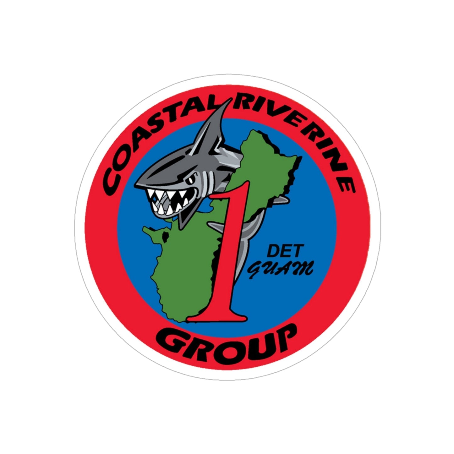 Coastal Riverine Group 1 Det Guam (U.S. Navy) Transparent STICKER Die-Cut Vinyl Decal-5 Inch-The Sticker Space