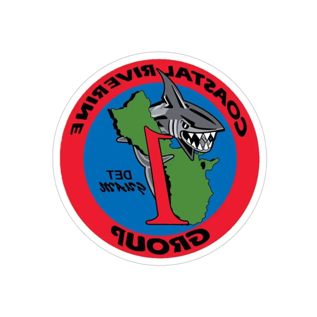 Coastal Riverine Group 1 Det Guam (U.S. Navy) REVERSE PRINT Transparent Die-Cut STICKER 6 Inch Die-Cut Transparent - The Sticker Space