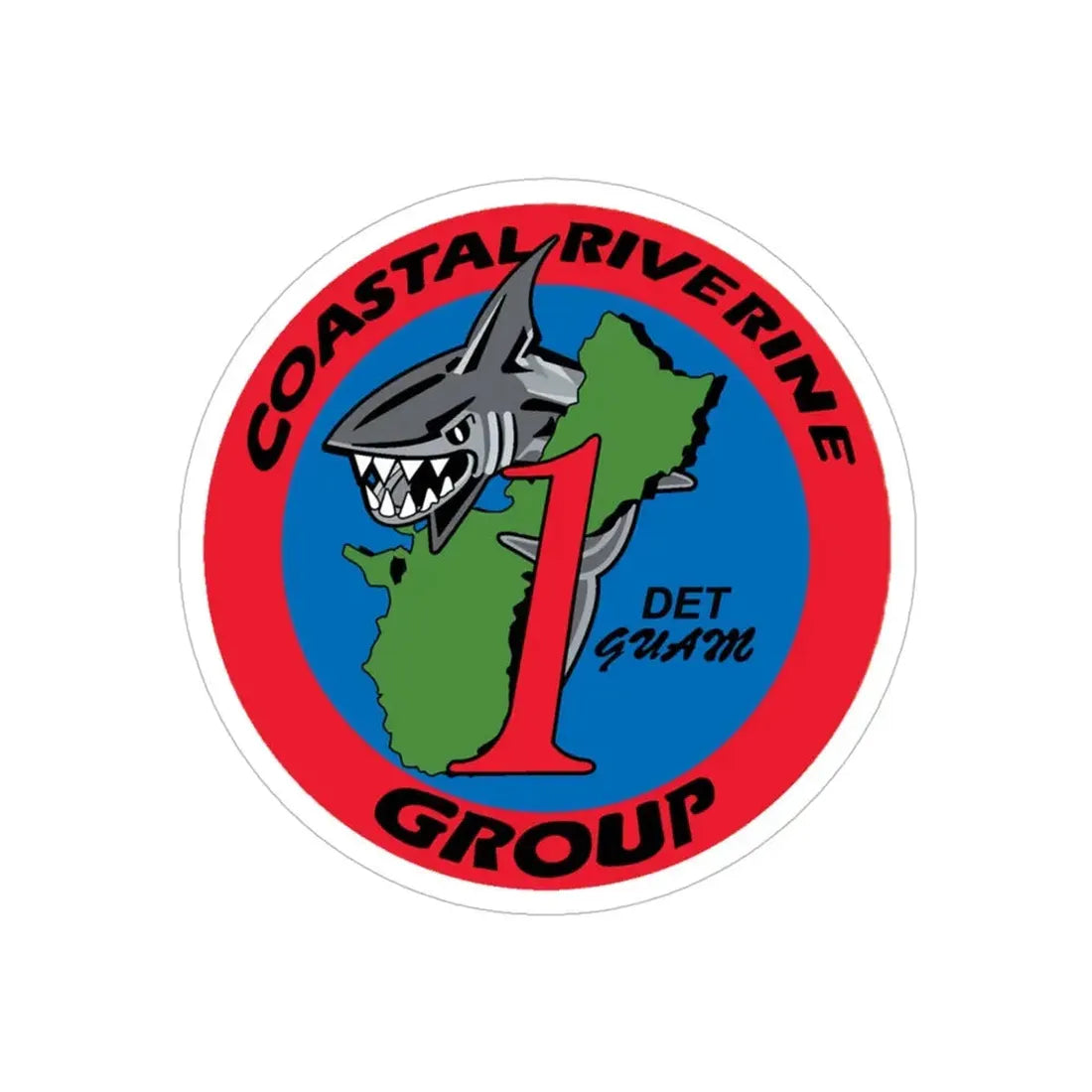 Coastal Riverine Group 1 Det Guam (U.S. Navy) Transparent STICKER Die-Cut Vinyl Decal 5 Inch Transparent - The Sticker Space
