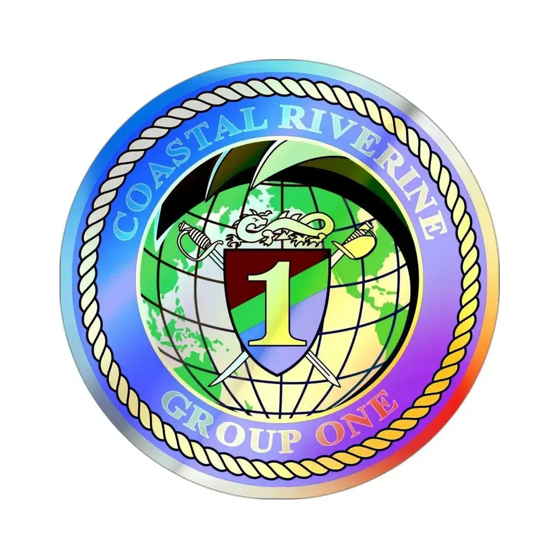 Coastal Riverine Group 1 (U.S. Navy) Holographic STICKER Die-Cut Vinyl Decal - The Sticker Space