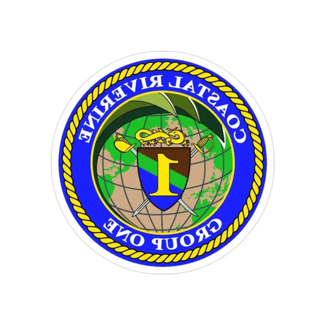 Coastal Riverine Group 1 (U.S. Navy) REVERSE PRINT Transparent Die-Cut STICKER - The Sticker Space