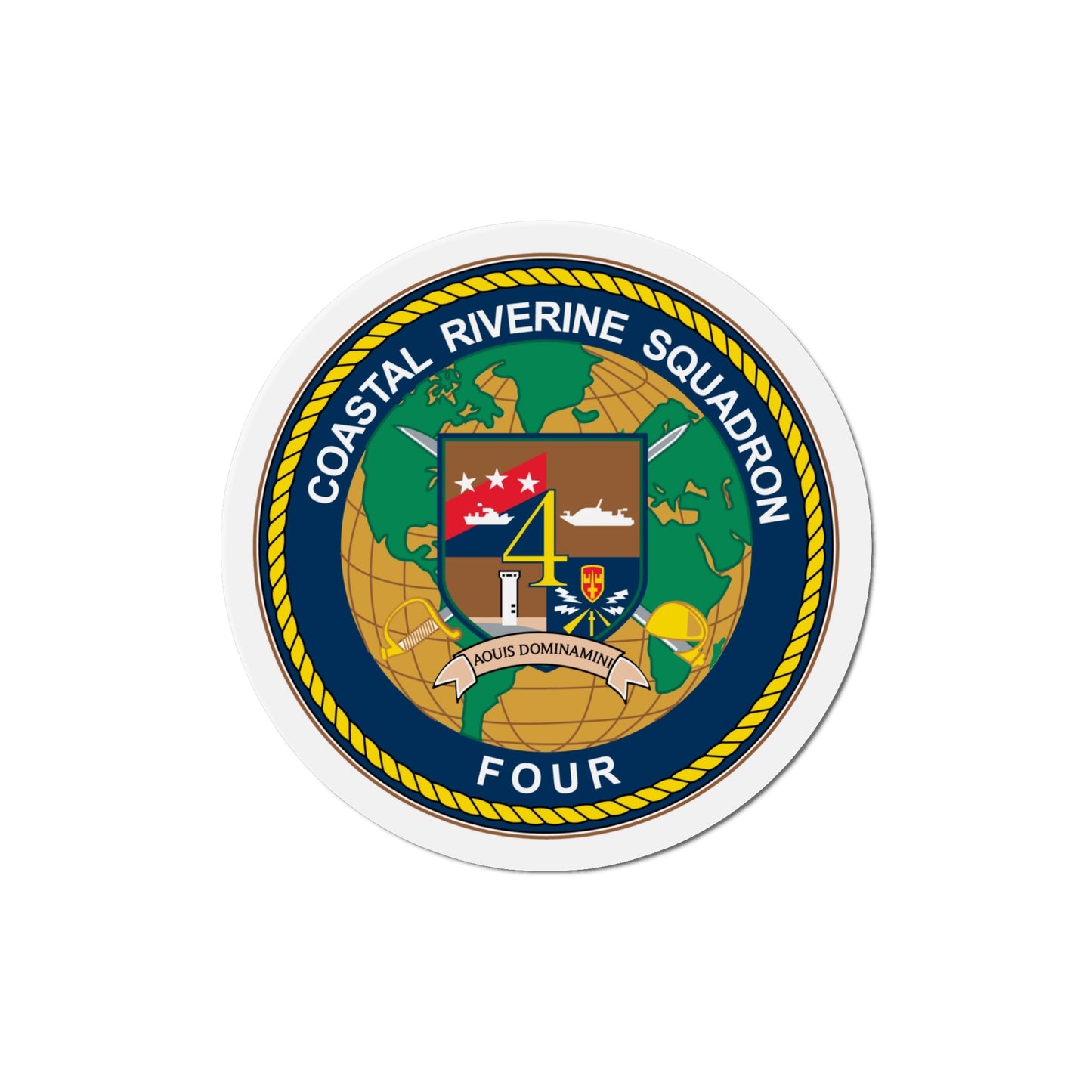 Coastal Riverine Sq 4 (U.S. Navy) Die-Cut Magnet-5" x 5"-The Sticker Space