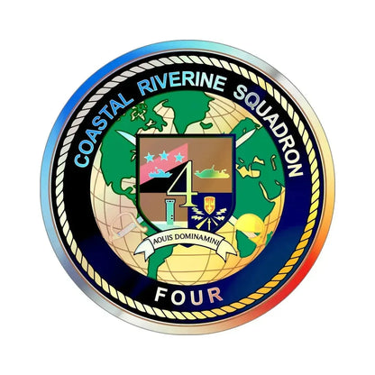 Coastal Riverine Sq 4 (U.S. Navy) Holographic STICKER Die-Cut Vinyl Decal 5 Inch Holographic - The Sticker Space