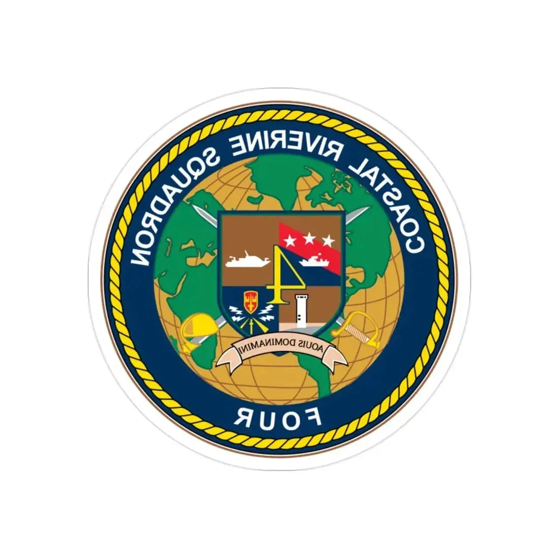 Coastal Riverine Sq 4 (U.S. Navy) REVERSE PRINT Transparent Die-Cut STICKER 2 Inch Die-Cut Transparent - The Sticker Space