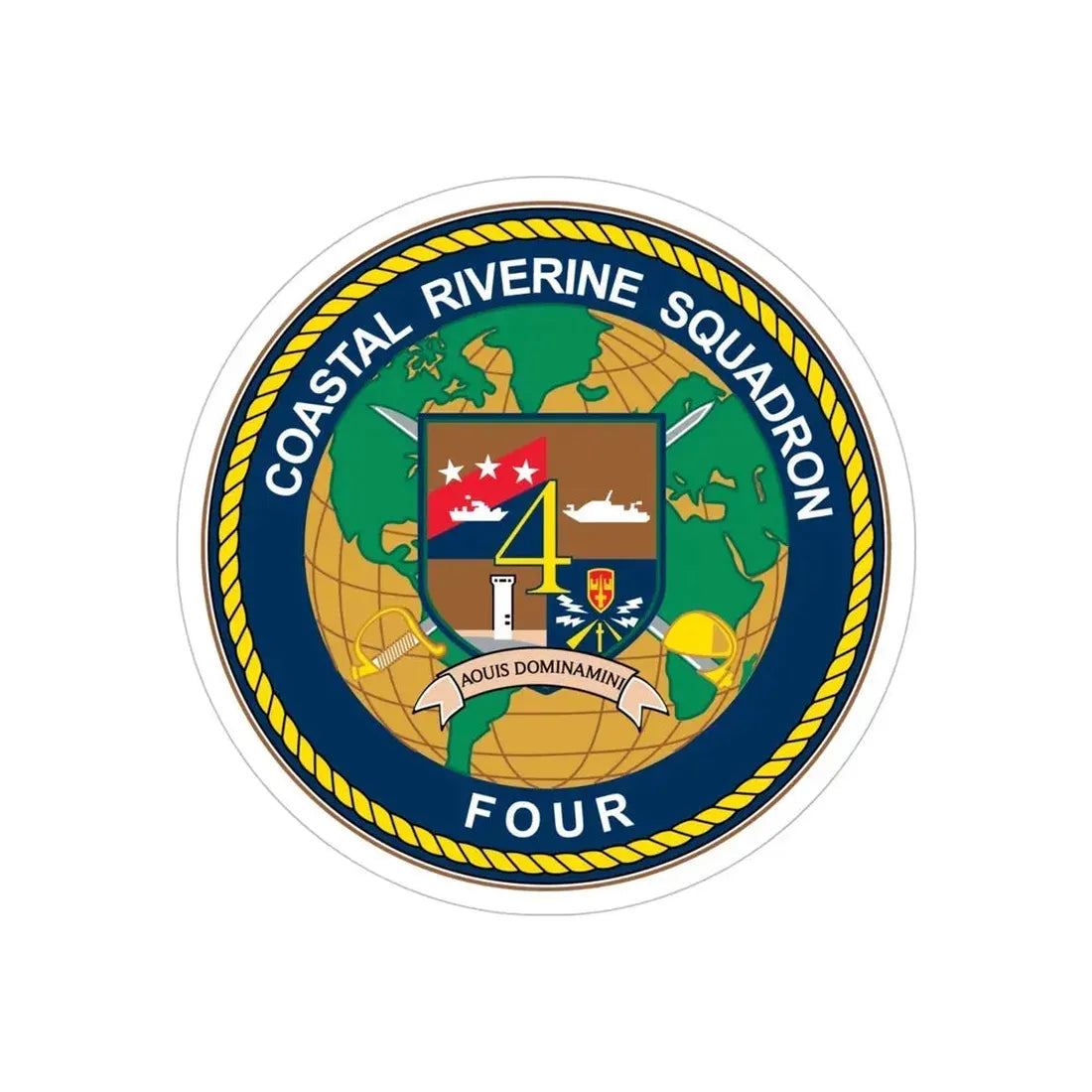 Coastal Riverine Sq 4 (U.S. Navy) Transparent STICKER Die-Cut Vinyl Decal 5 Inch Transparent - The Sticker Space