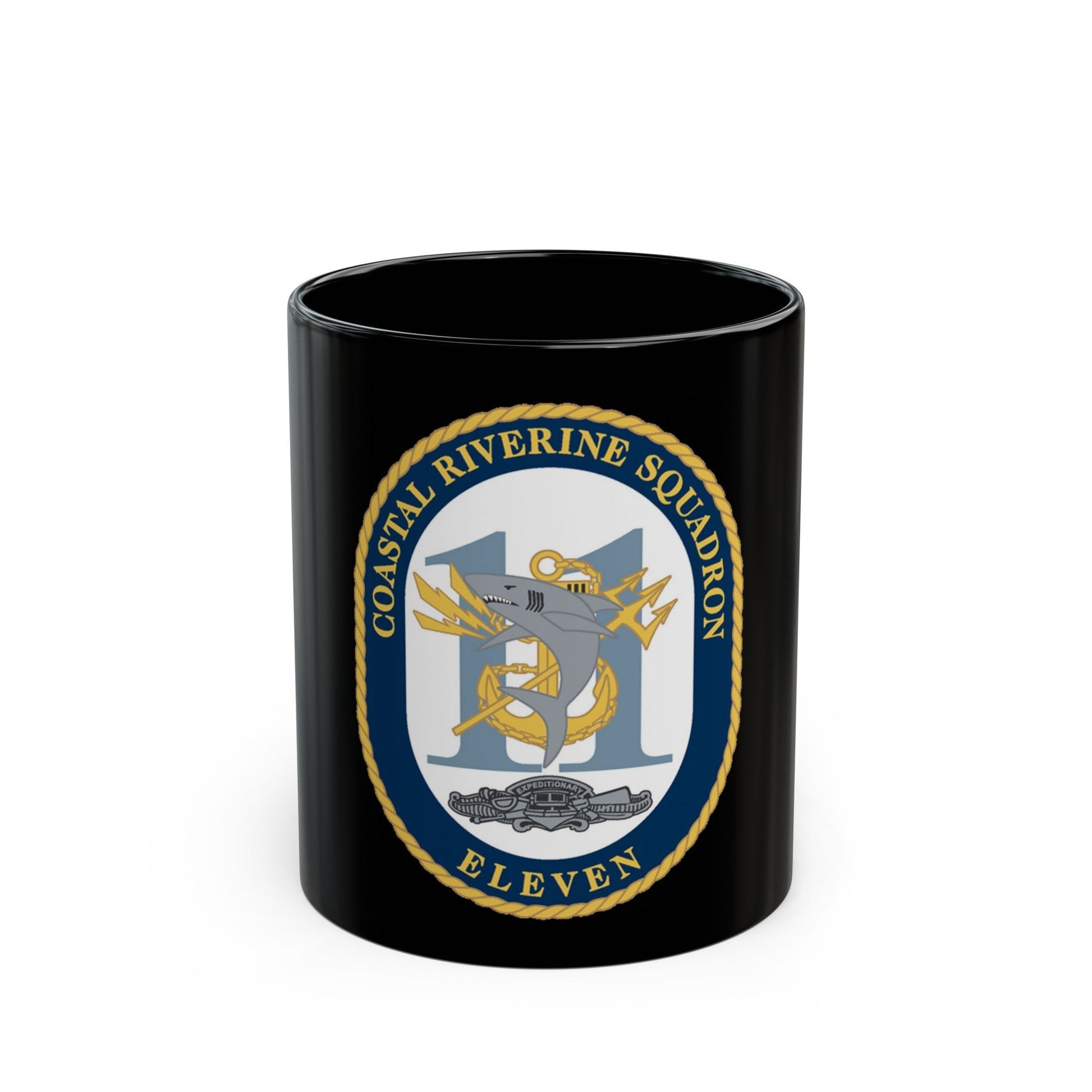 Coastal Riverine Sq Eleven (U.S. Navy) Black Coffee Mug-11oz-The Sticker Space