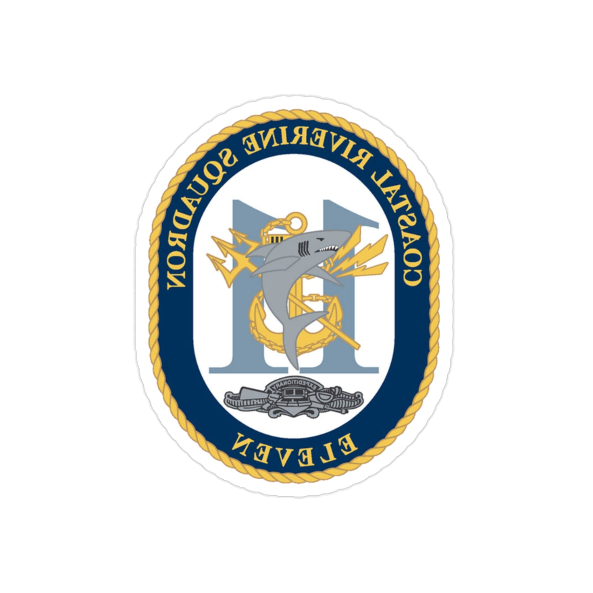 Coastal Riverine Sq Eleven (U.S. Navy) REVERSE PRINT Transparent STICKER-2 Inch-The Sticker Space