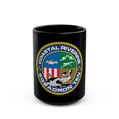 Coastal Riverine Squadron 10 (U.S. Navy) Black Coffee Mug-15oz-The Sticker Space