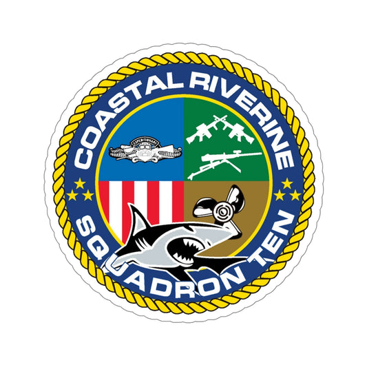 Coastal Riverine Squadron 10 (U.S. Navy) STICKER Vinyl Die-Cut Decal-6 Inch-The Sticker Space