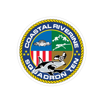 Coastal Riverine Squadron 10 (U.S. Navy) Transparent STICKER Die-Cut Vinyl Decal-3 Inch-The Sticker Space