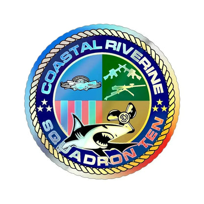 Coastal Riverine Squadron 10 (U.S. Navy) Holographic STICKER Die-Cut Vinyl Decal - The Sticker Space