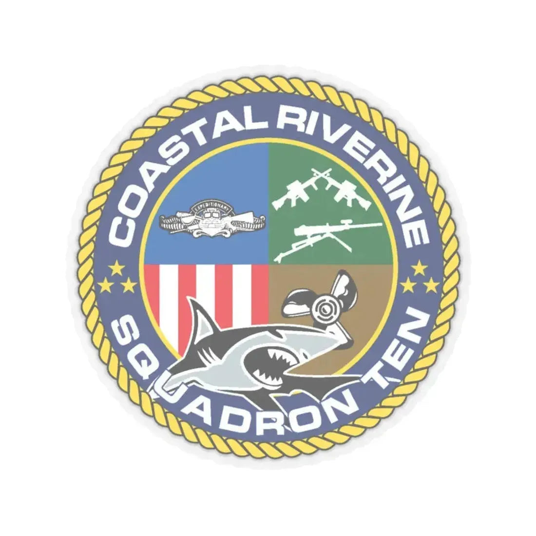 Coastal Riverine Squadron 10 (U.S. Navy) STICKER Vinyl Kiss-Cut Decal 6 Inch Transparent - The Sticker Space