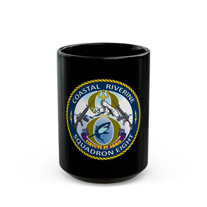 Coastal Riverine Squadron 8 (U.S. Navy) Black Coffee Mug-15oz-The Sticker Space