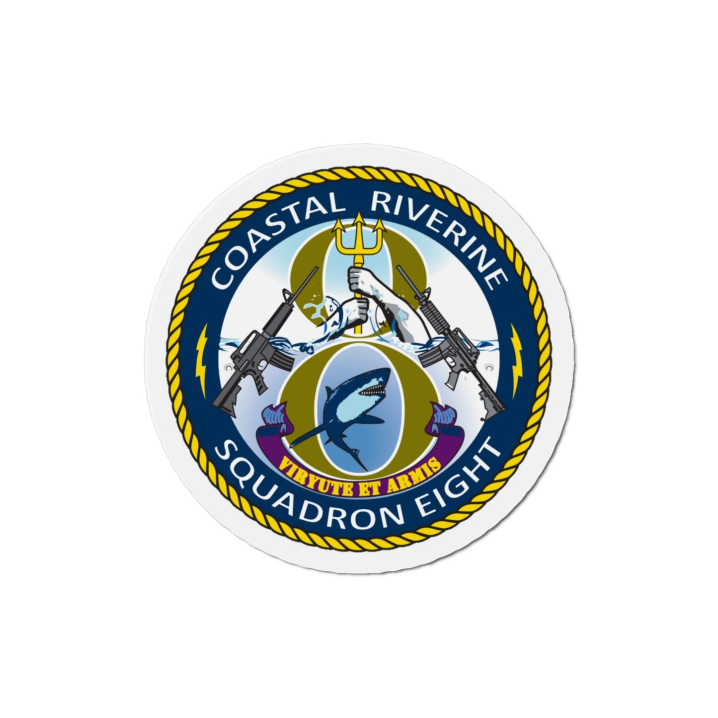 Coastal Riverine Squadron 8 (U.S. Navy) Die-Cut Magnet-The Sticker Space