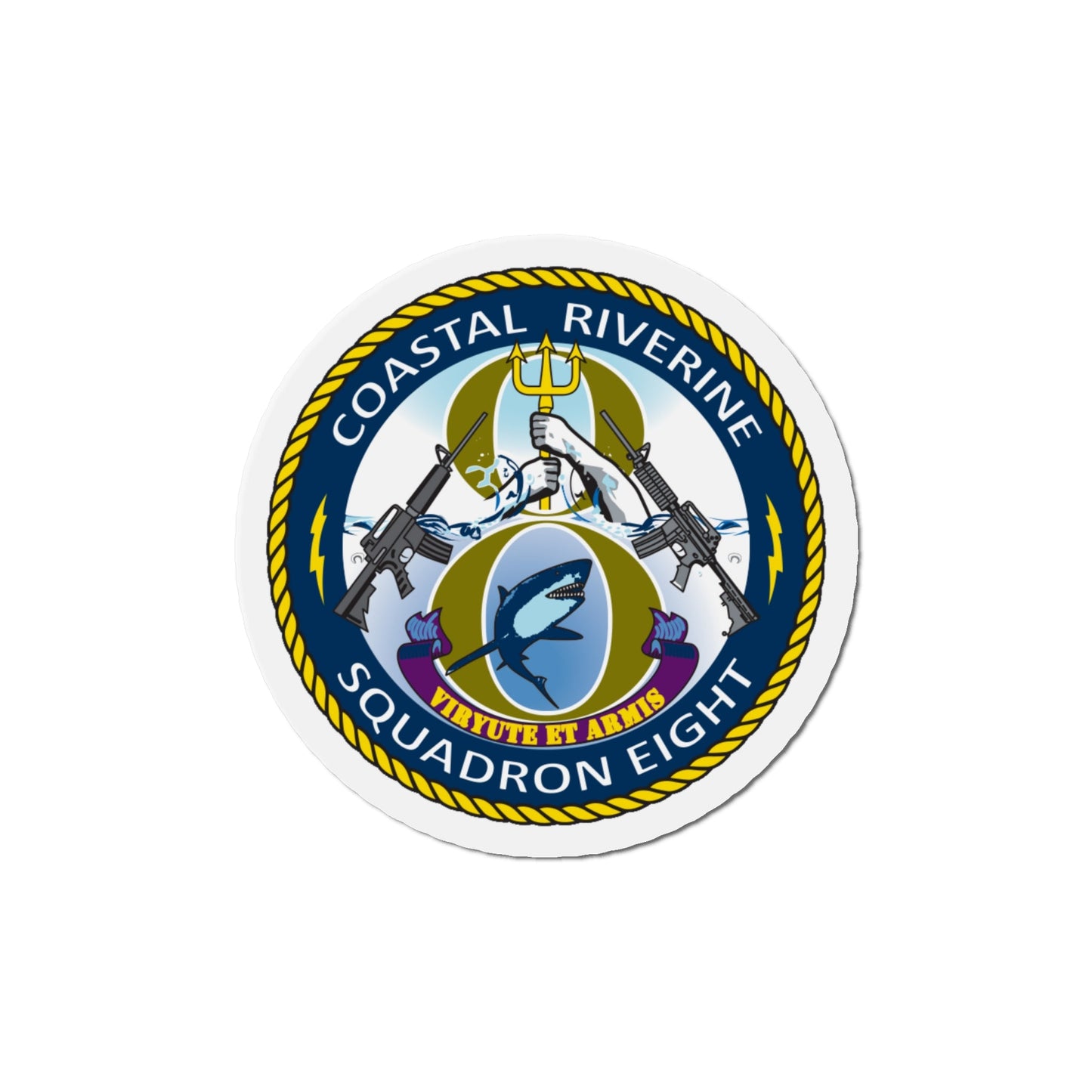 Coastal Riverine Squadron 8 (U.S. Navy) Die-Cut Magnet-6 × 6"-The Sticker Space