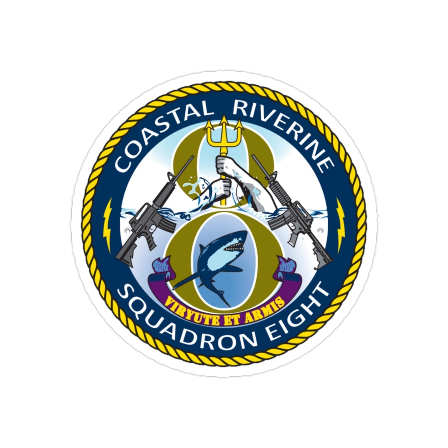 Coastal Riverine Squadron 8 (U.S. Navy) Transparent STICKER Die-Cut Vinyl Decal-2 Inch-The Sticker Space