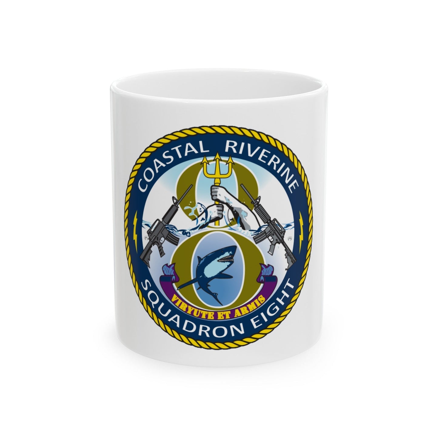 Coastal Riverine Squadron 8 (U.S. Navy) White Coffee Mug-11oz-The Sticker Space