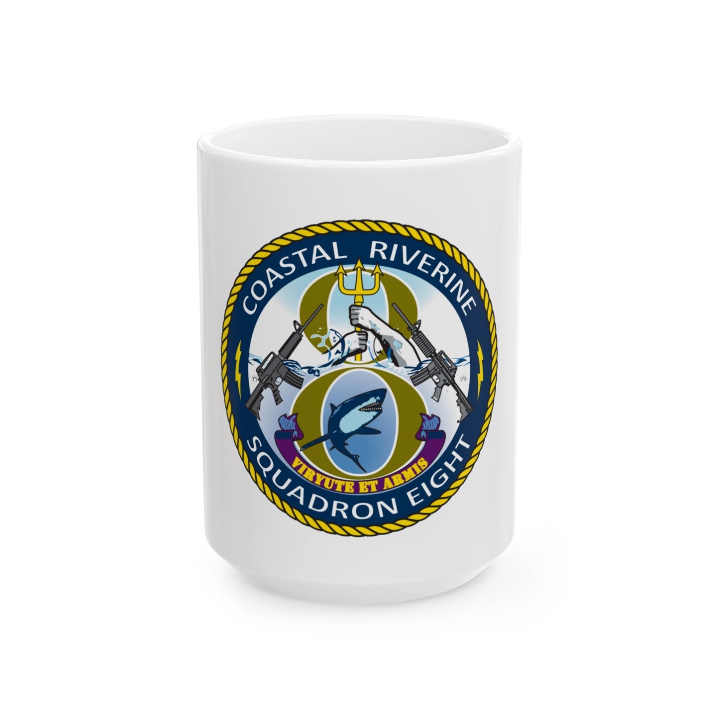 Coastal Riverine Squadron 8 (U.S. Navy) White Coffee Mug-15oz-The Sticker Space