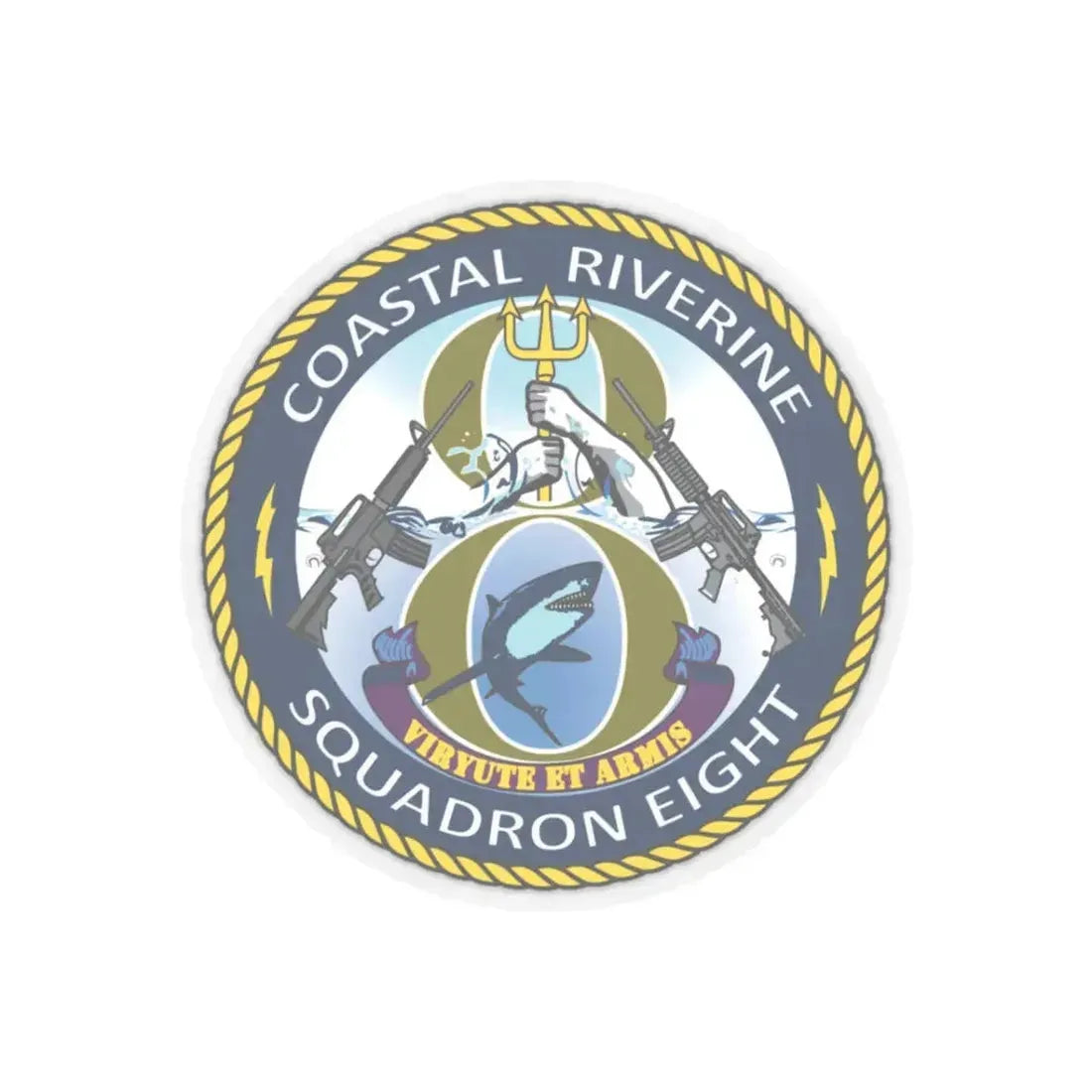 Coastal Riverine Squadron 8 (U.S. Navy) STICKER Vinyl Kiss-Cut Decal 3 Inch Transparent - The Sticker Space