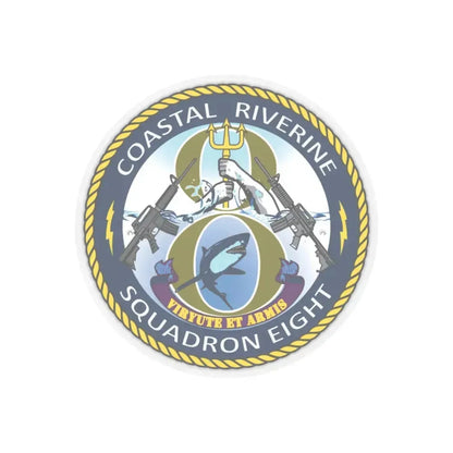 Coastal Riverine Squadron 8 (U.S. Navy) STICKER Vinyl Kiss-Cut Decal 4 Inch Transparent - The Sticker Space