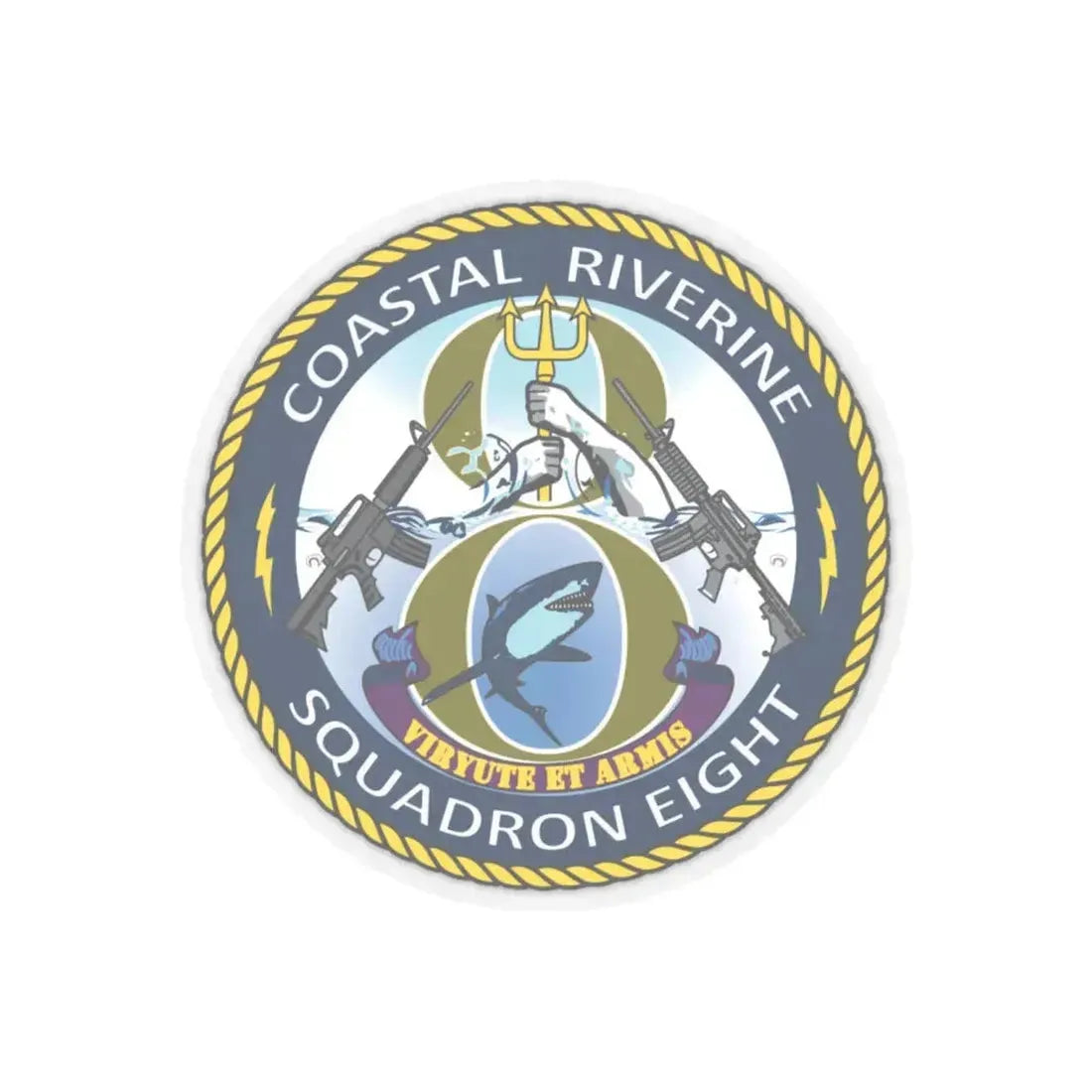 Coastal Riverine Squadron 8 (U.S. Navy) STICKER Vinyl Kiss-Cut Decal 6 Inch Transparent - The Sticker Space