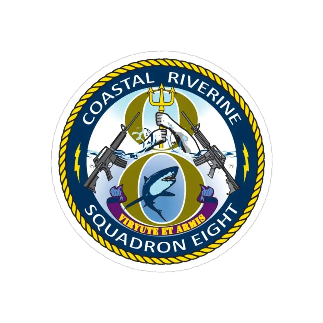 Coastal Riverine Squadron 8 (U.S. Navy) Transparent STICKER Die-Cut Vinyl Decal 3 Inch Transparent - The Sticker Space
