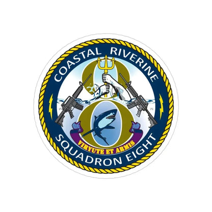 Coastal Riverine Squadron 8 (U.S. Navy) Transparent STICKER Die-Cut Vinyl Decal 5 Inch Transparent - The Sticker Space