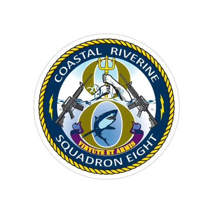 Coastal Riverine Squadron 8 (U.S. Navy) Transparent STICKER Die-Cut Vinyl Decal 6 Inch Transparent - The Sticker Space