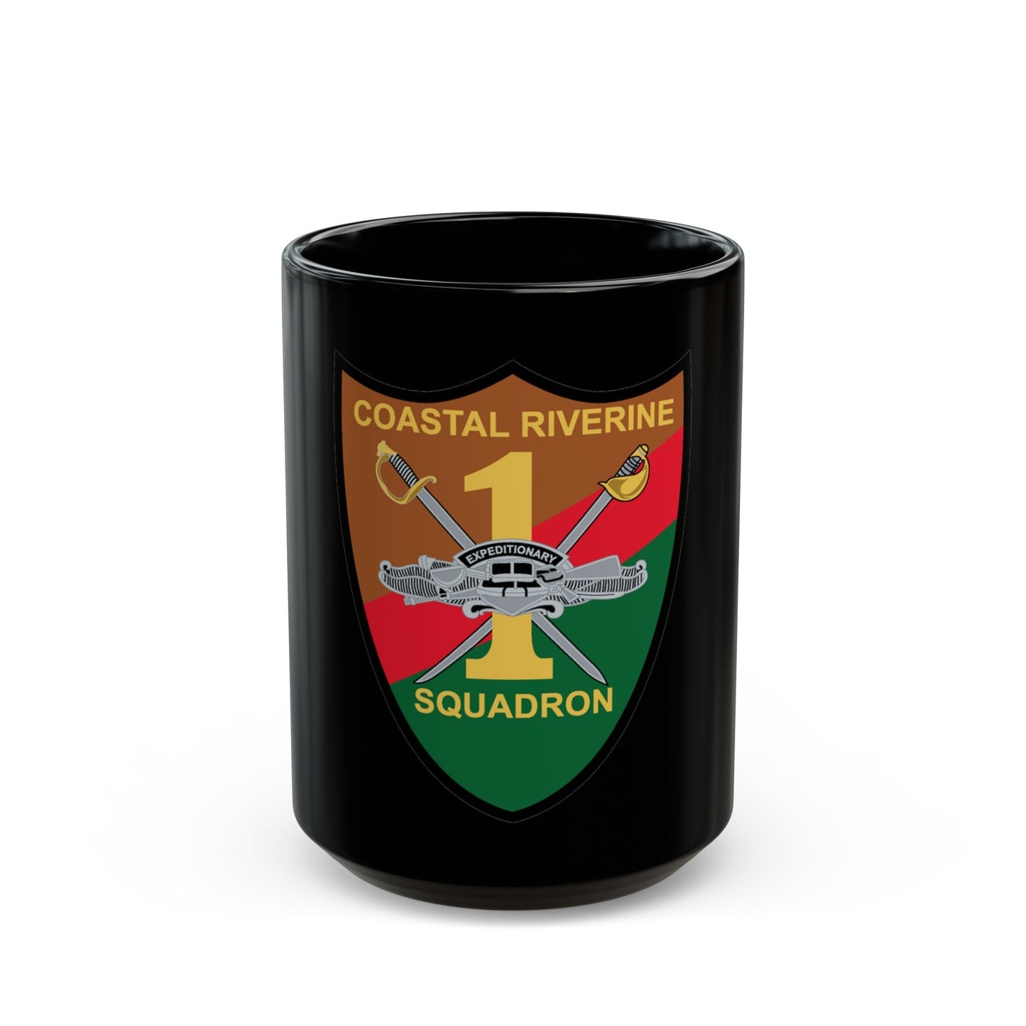 Coastal Riverine Squadron ONE (U.S. Navy) Black Coffee Mug-15oz-The Sticker Space