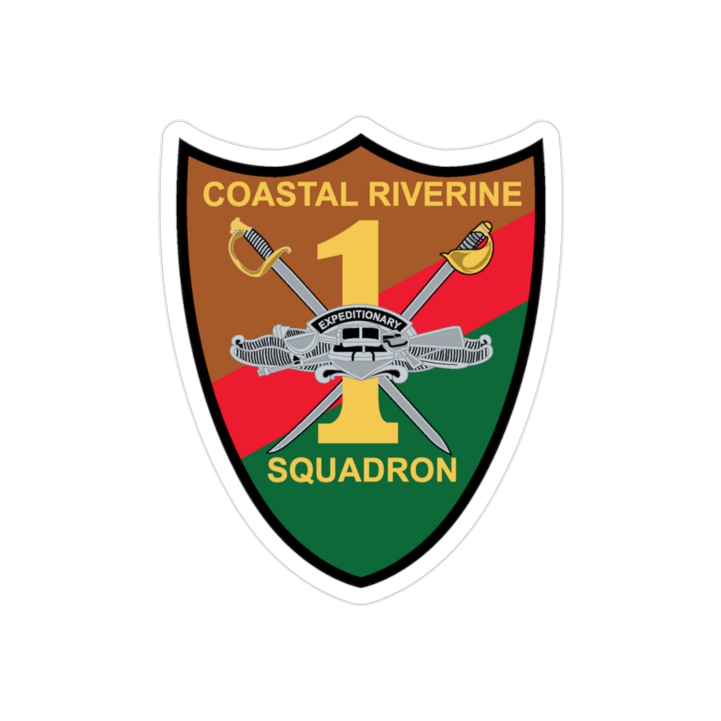 Coastal Riverine Squadron ONE (U.S. Navy) Transparent STICKER Die-Cut Vinyl Decal-2 Inch-The Sticker Space