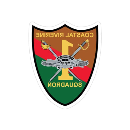 Coastal Riverine Squadron ONE (U.S. Navy) REVERSE PRINT Transparent Die-Cut STICKER 2 Inch Die-Cut Transparent - The Sticker Space