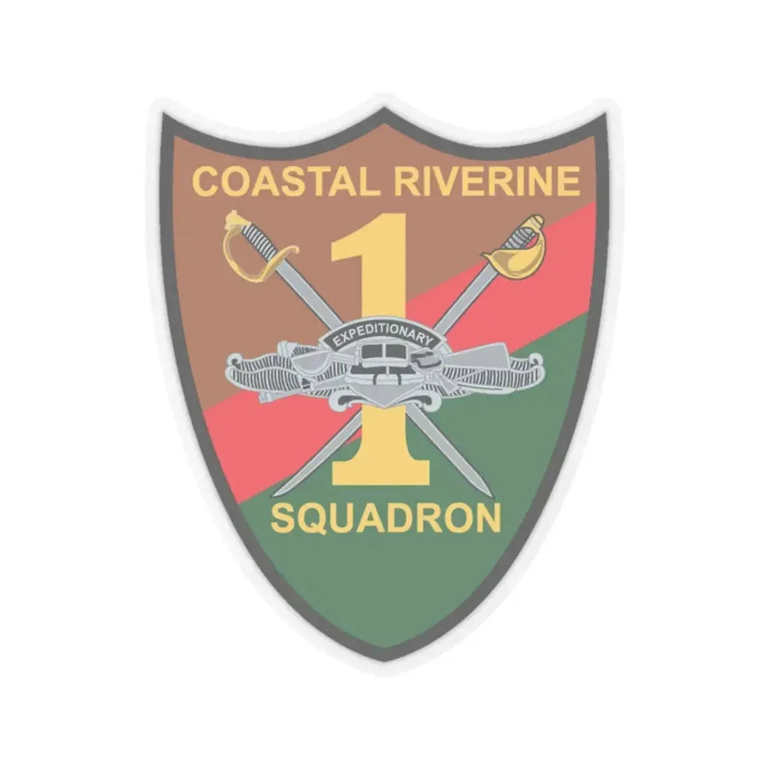 Coastal Riverine Squadron ONE (U.S. Navy) STICKER Vinyl Kiss-Cut Decal 3 Inch Transparent - The Sticker Space