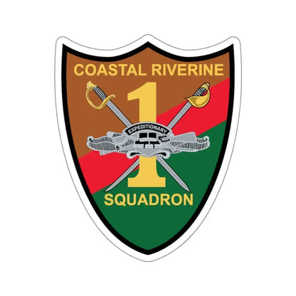 Coastal Riverine Squadron ONE (U.S. Navy) STICKER Vinyl Kiss-Cut Decal 4 Inch White - The Sticker Space