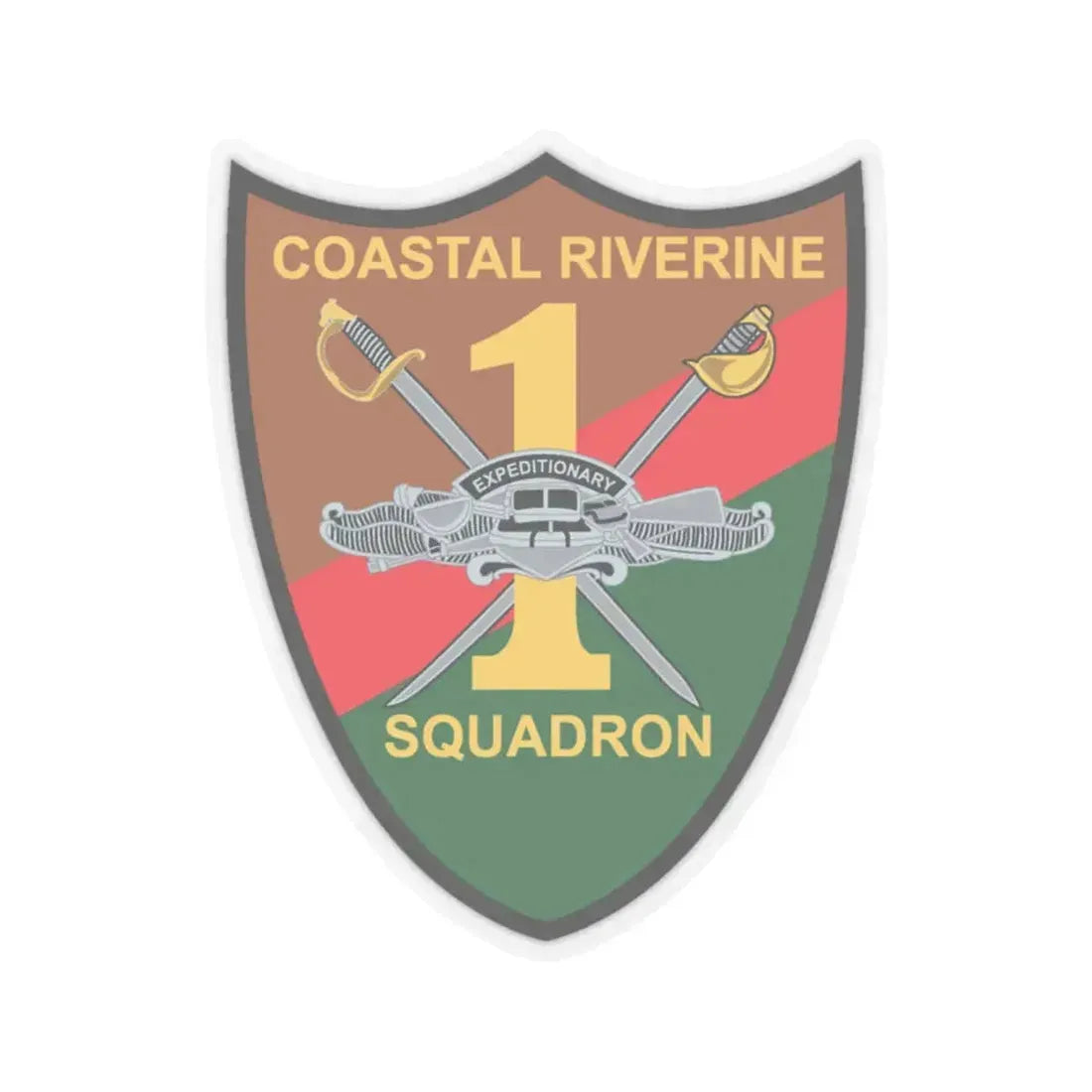 Coastal Riverine Squadron ONE (U.S. Navy) STICKER Vinyl Kiss-Cut Decal 6 Inch Transparent - The Sticker Space
