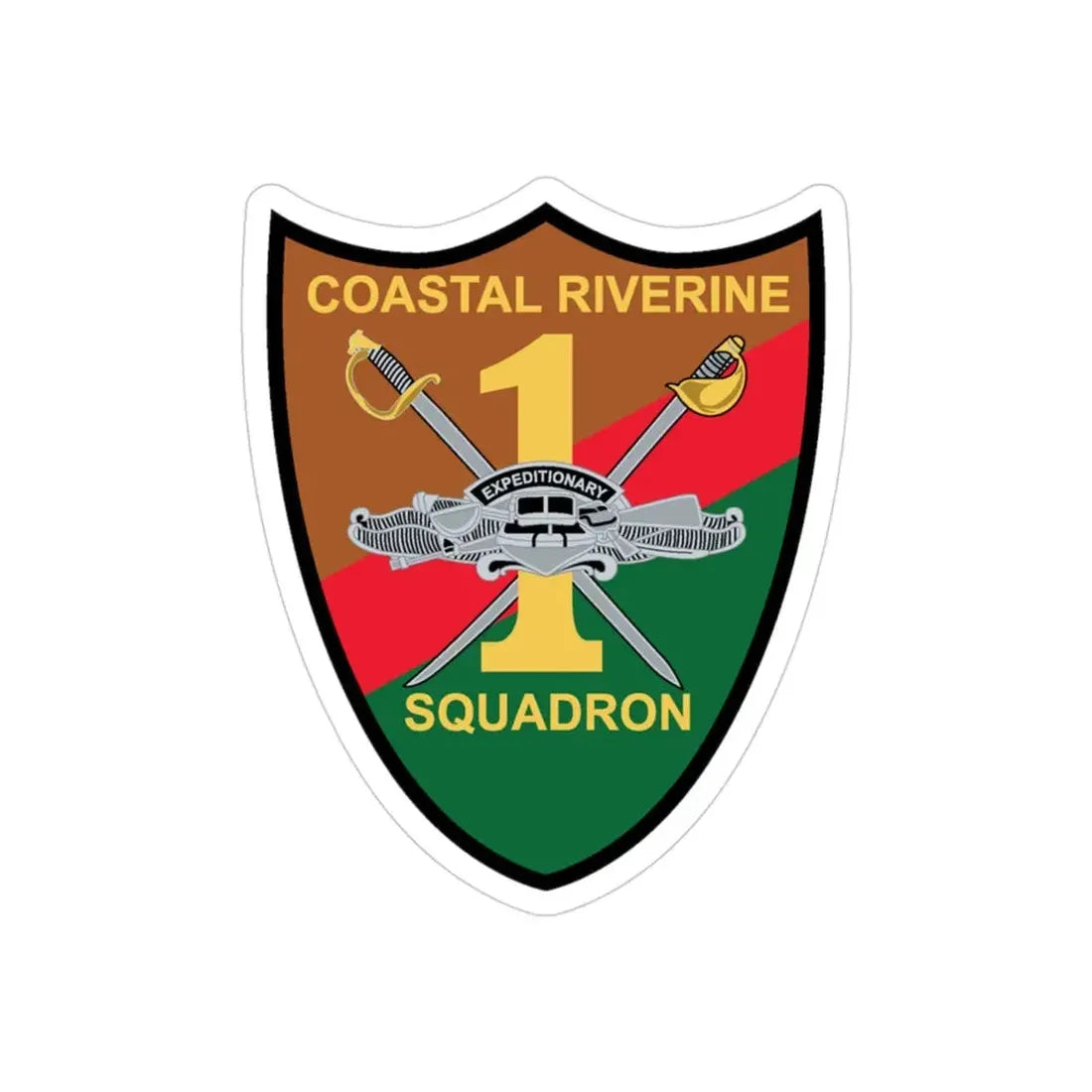 Coastal Riverine Squadron ONE (U.S. Navy) Transparent STICKER Die-Cut Vinyl Decal 3 Inch Transparent - The Sticker Space
